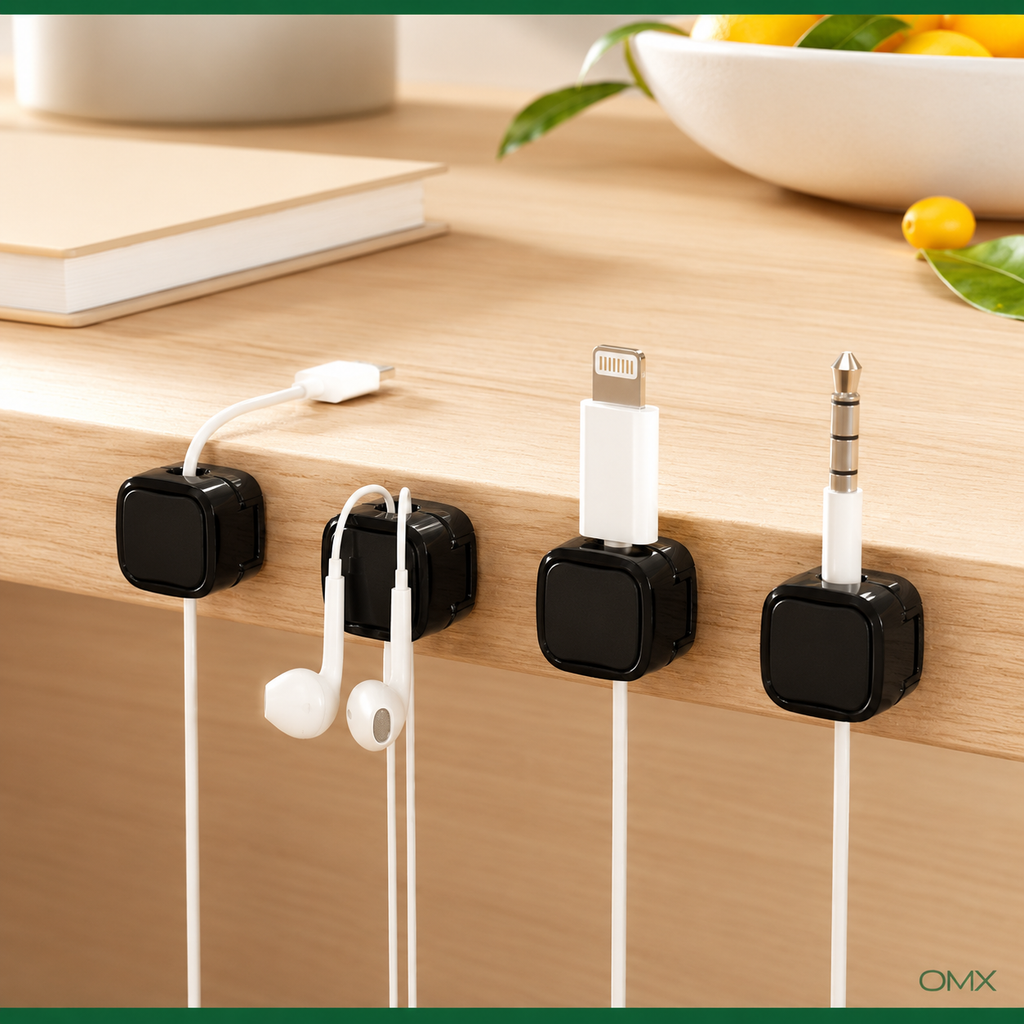 Organizador de Cables Magnético — Pack de Clips para Escritorio y Buró